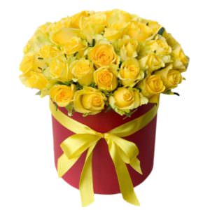 Цветы в коробке "Желтые Розы"